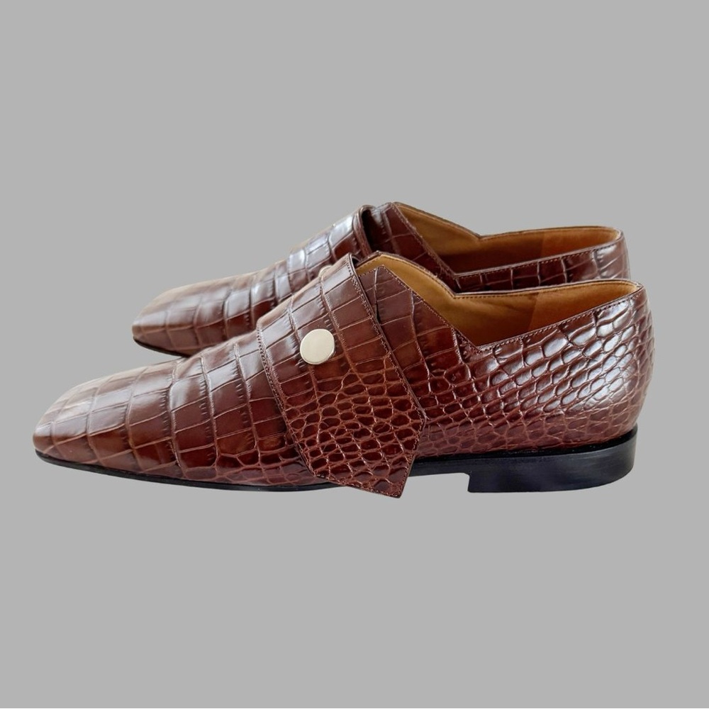 Victoria Beckham Square Toe Buckle Loafer Cognac Sz 39 - Picture 12 of 12